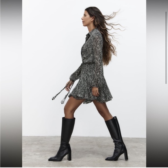 Zara Print Shirt Dress - Picture 4 of 13